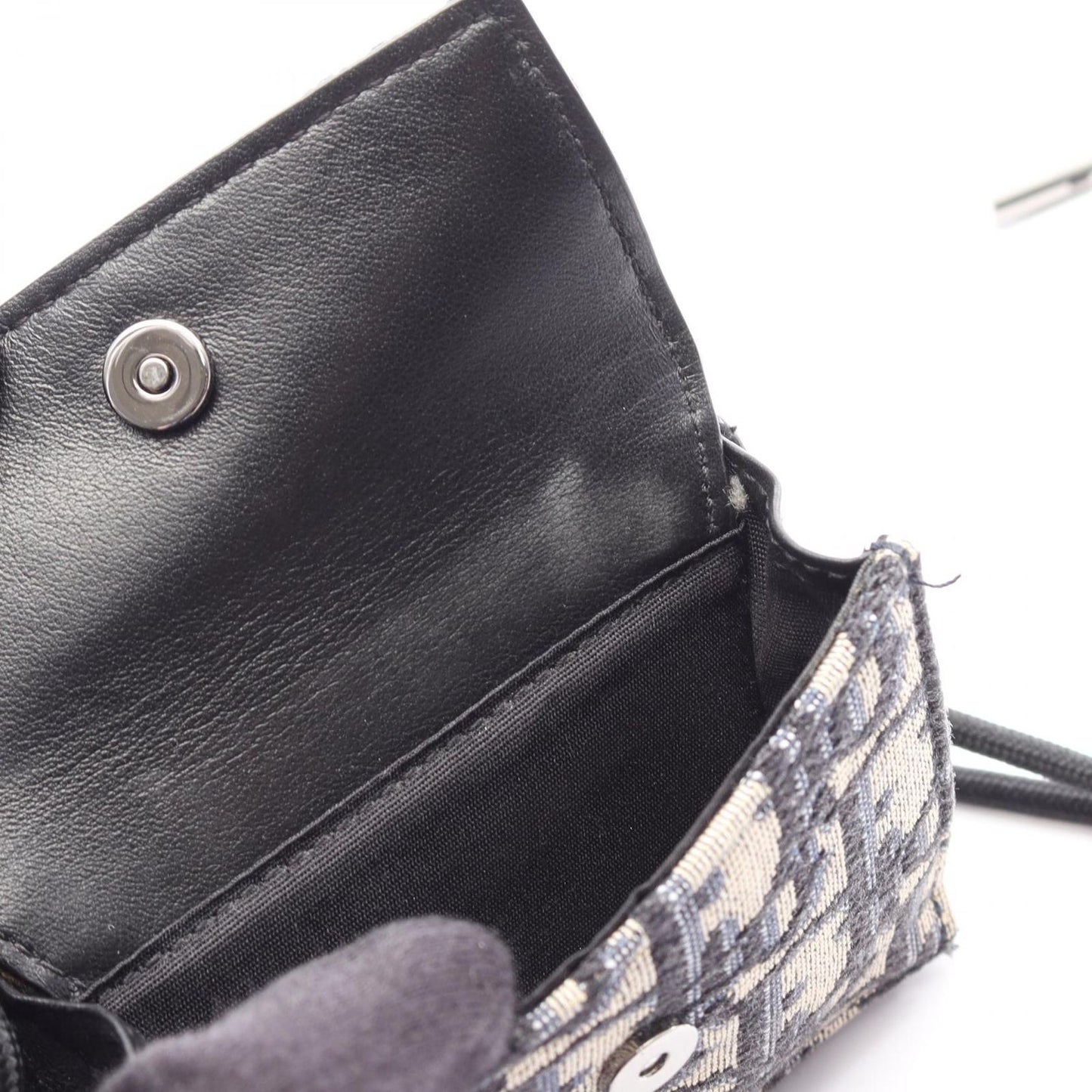 Dior Trifold Wallet Oblique Jacquard Navy Canvas — view 7