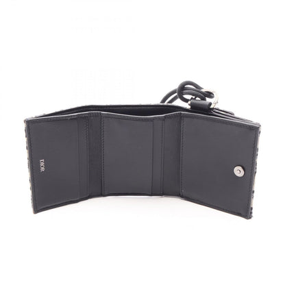 Dior Trifold Wallet Oblique Jacquard Navy Canvas — view 3