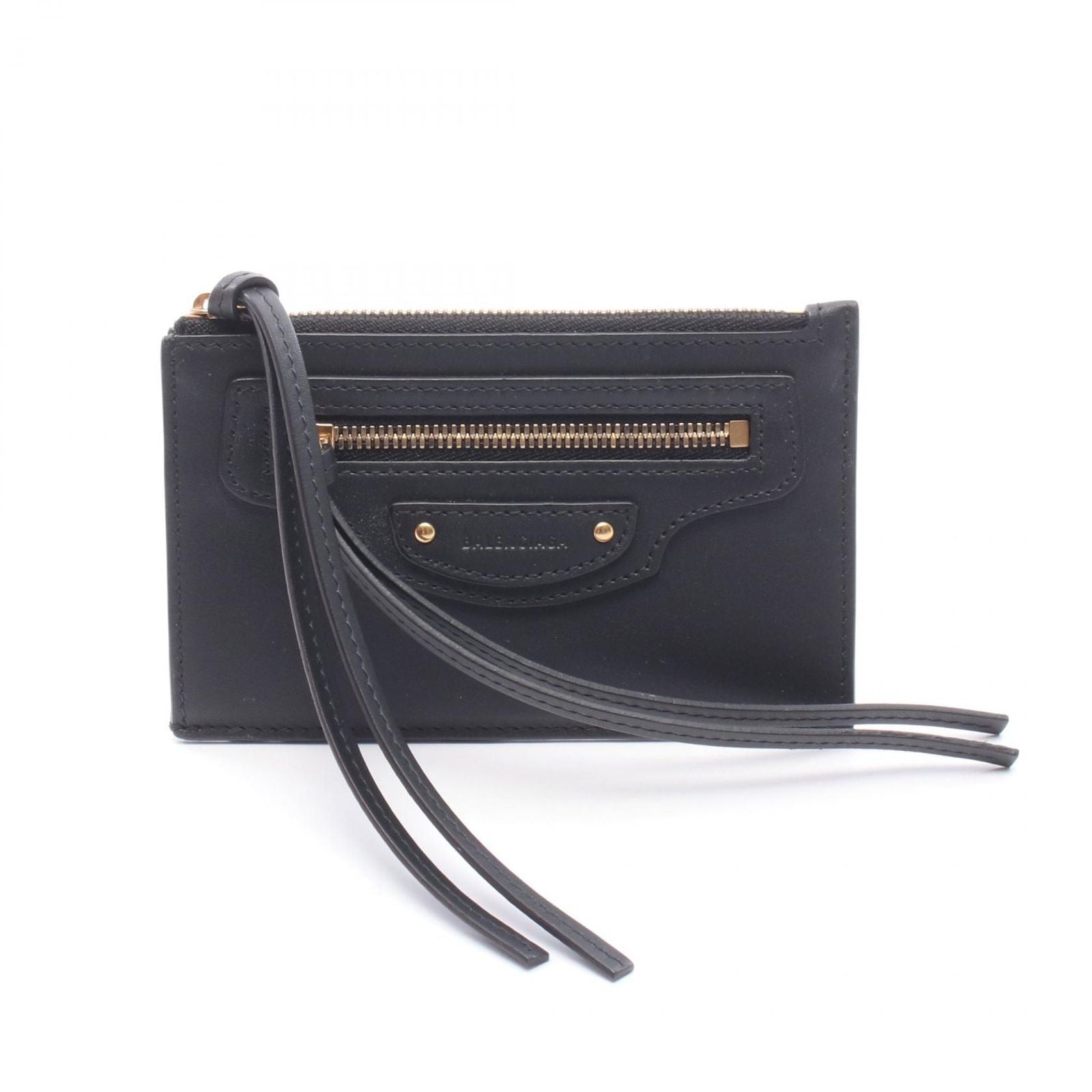 Balenciaga Coin Case Neo Classic Long & Card Holder Black Leather