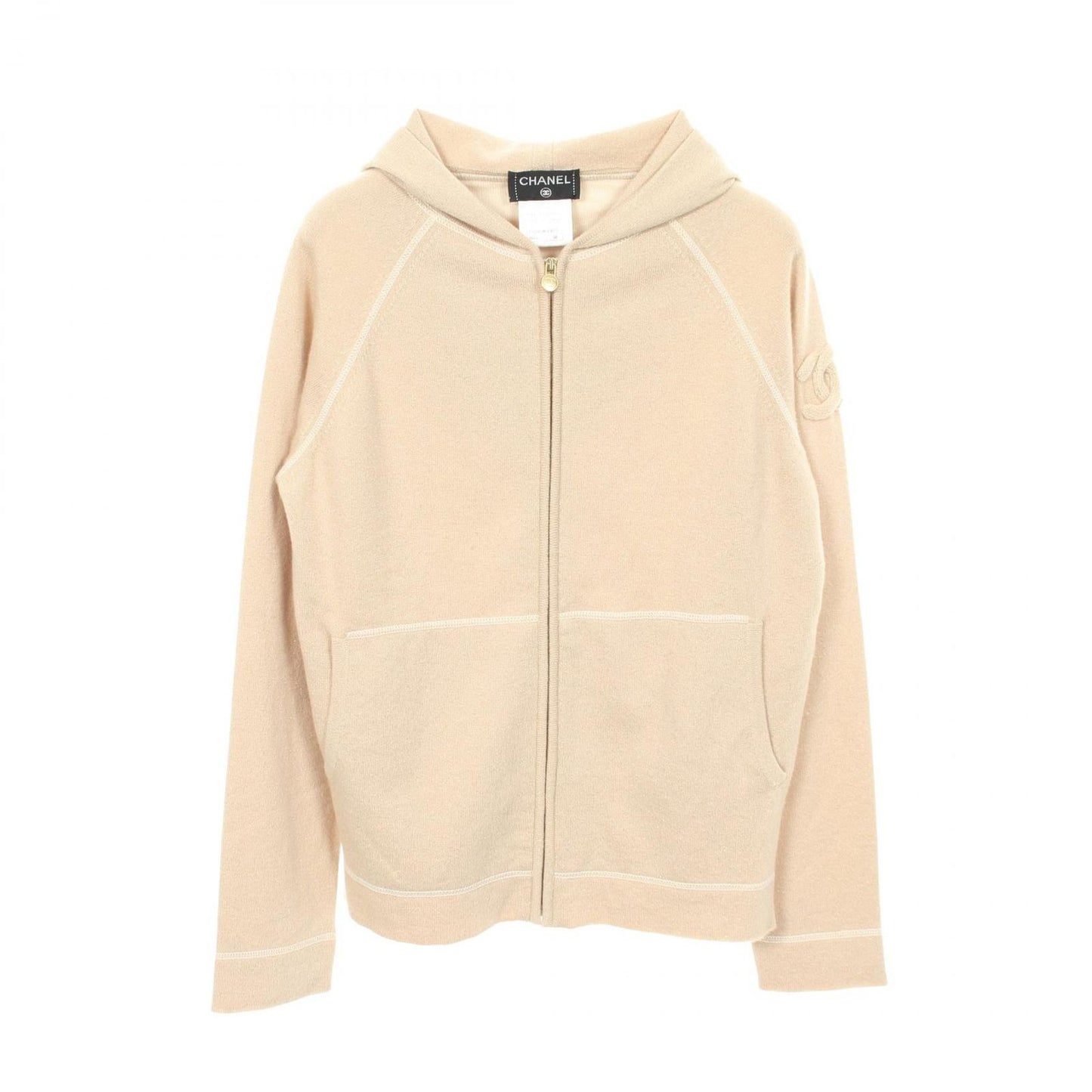 Chanel Hoodie CC Logo Lame Cashmere Knit