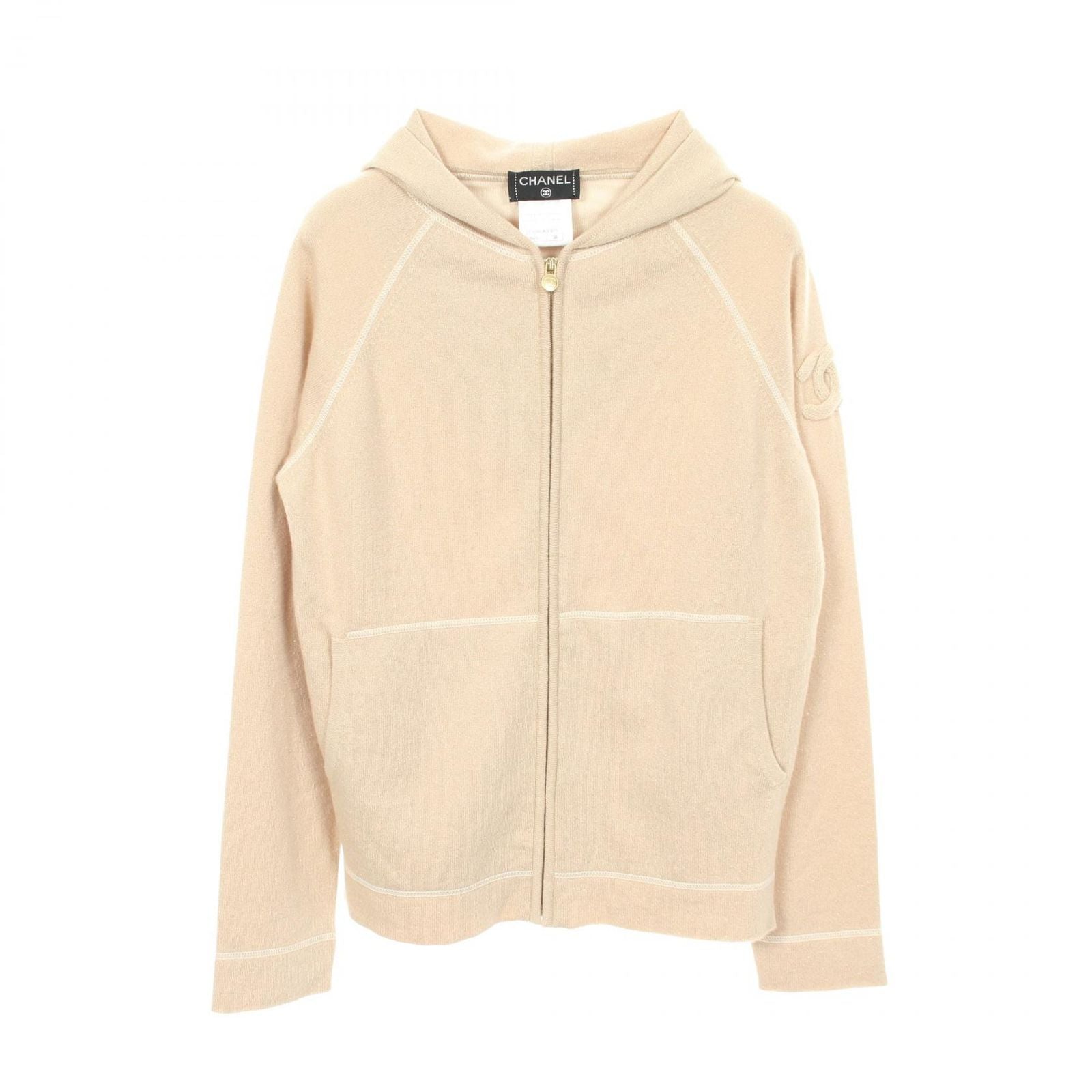 Chanel Hoodie CC Logo Lame Cashmere Knit