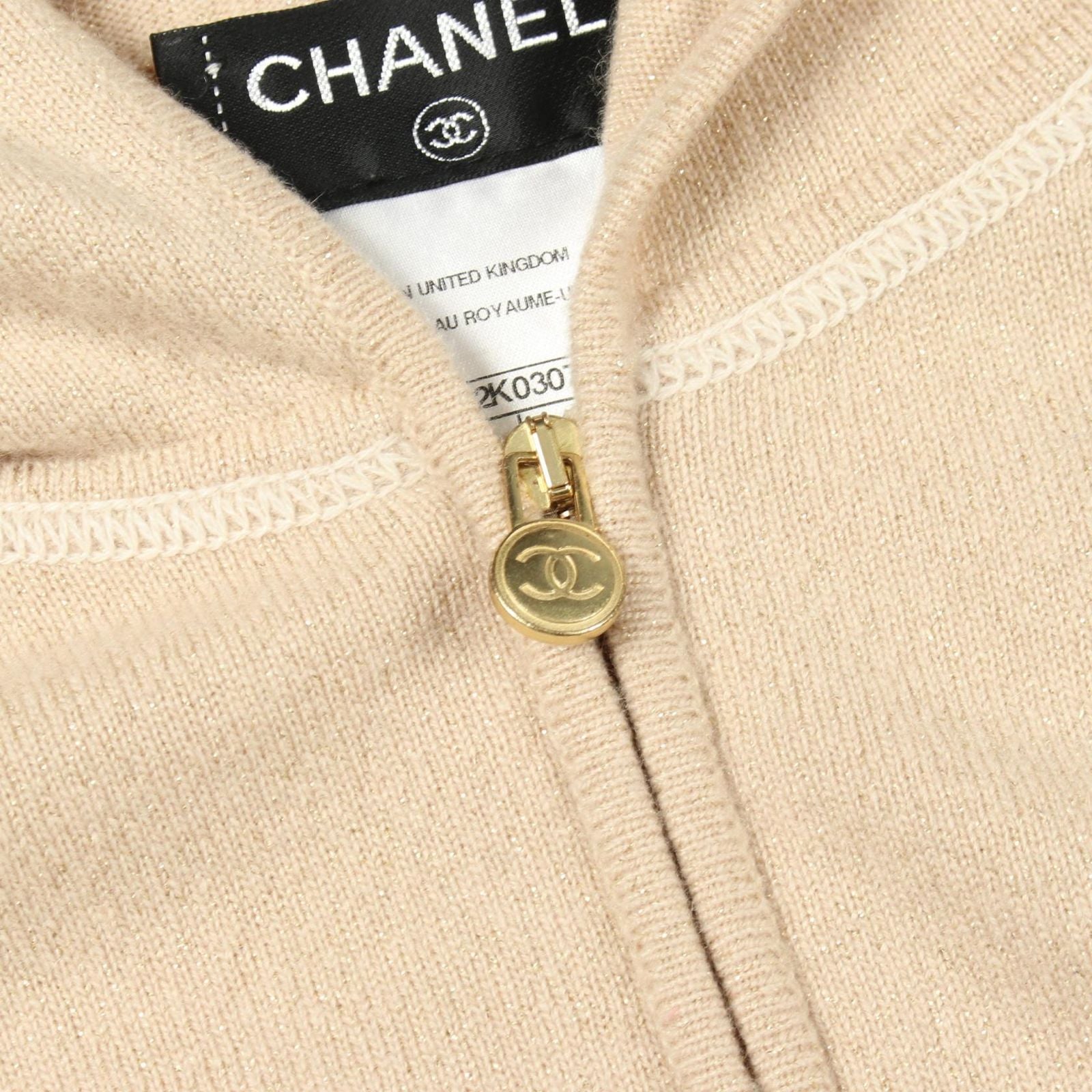 Chanel Hoodie CC Logo Lame Cashmere Knit — view 8