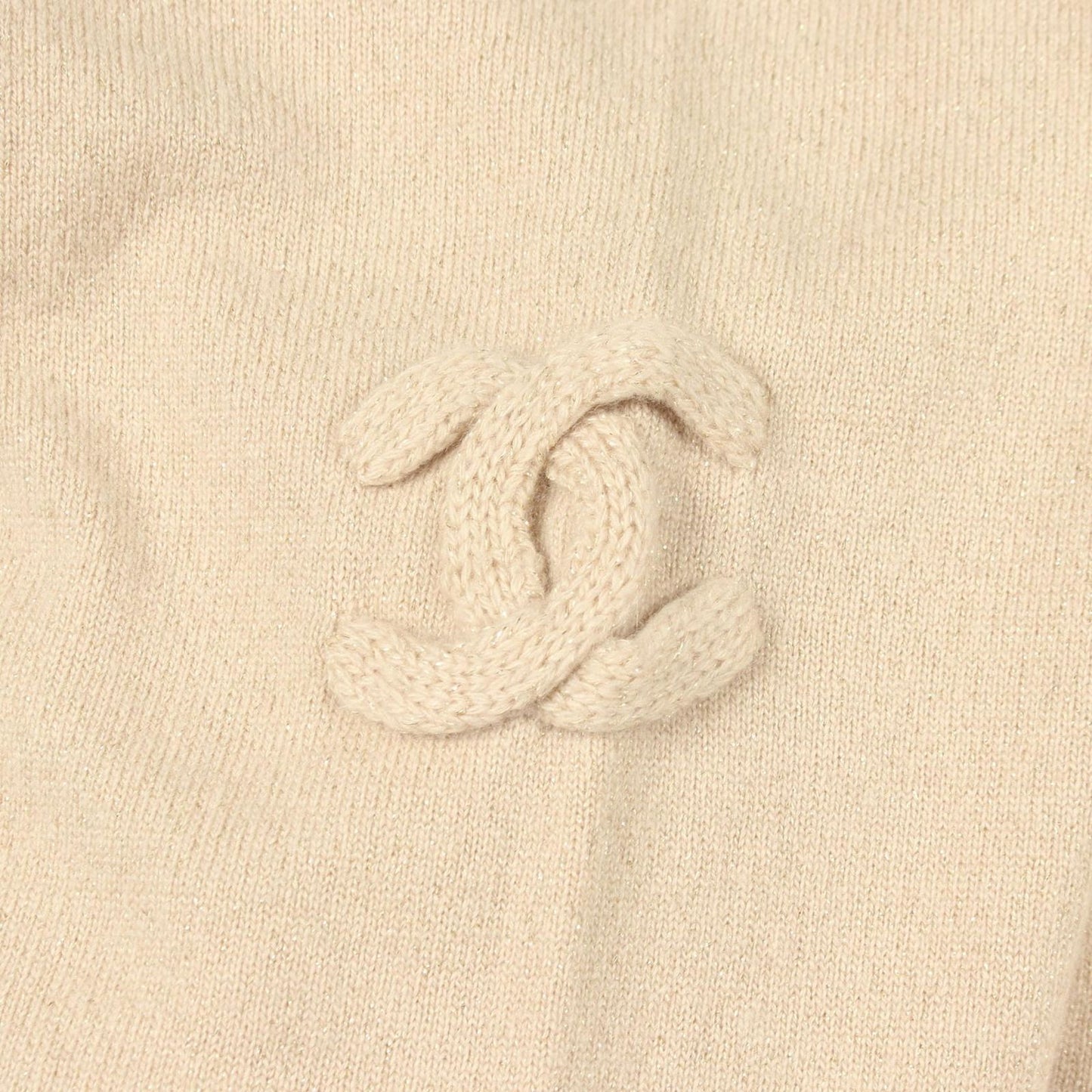 Chanel Hoodie CC Logo Lame Cashmere Knit — view 7