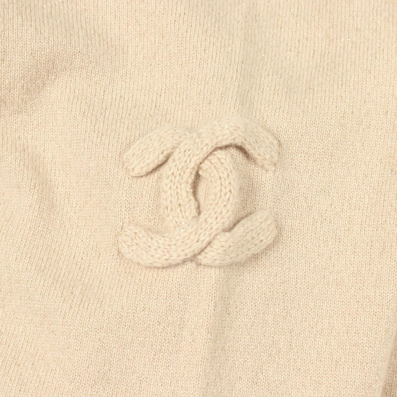 Chanel Hoodie CC Logo Lame Cashmere Knit — view 7
