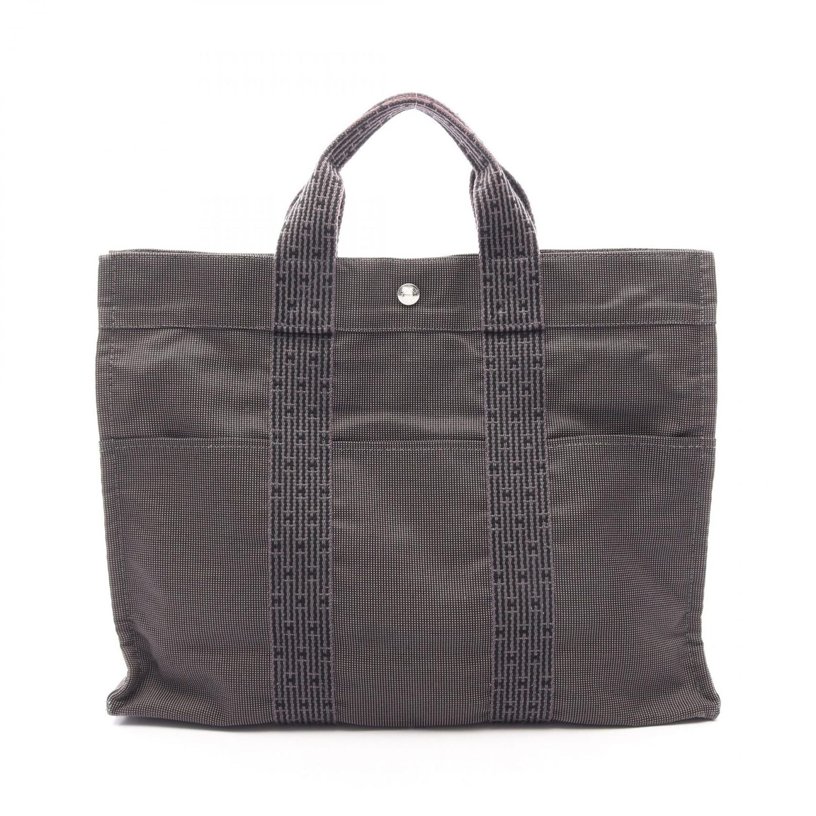 Hermes Tote Her Line Gray Canvas