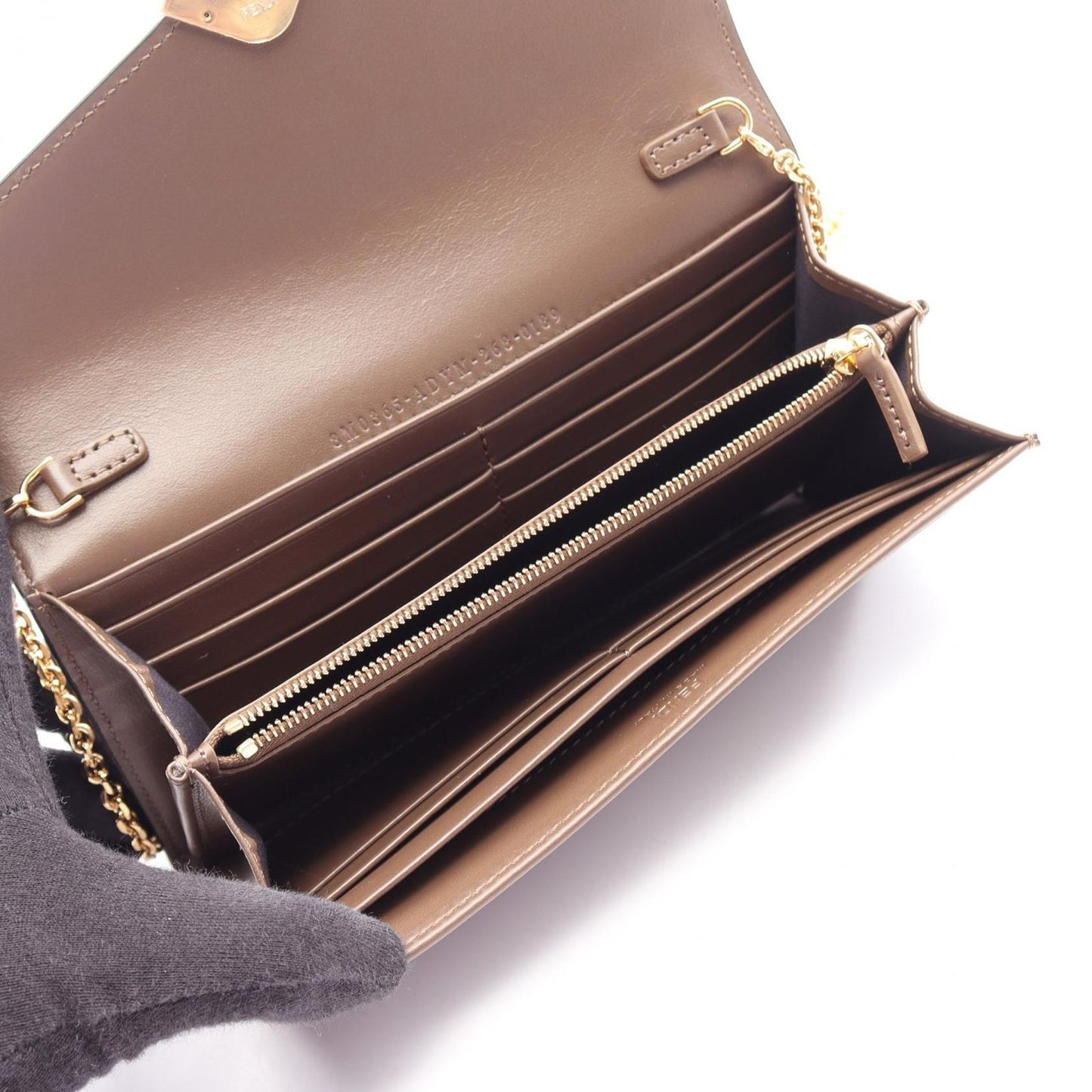 Fendi Shoulder Bag FF Diamond Brown Leather — view 3