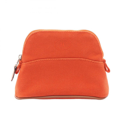 Hermes Pouch Bolide 15 Mini 02 Orange White Canvas Leather