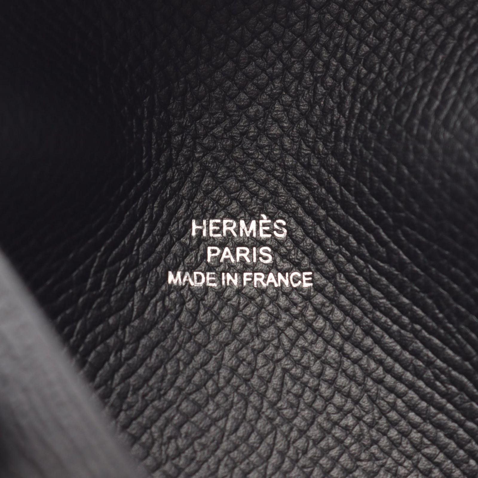 Hermes Coin Case Calvi Black Leather Calf — view 5