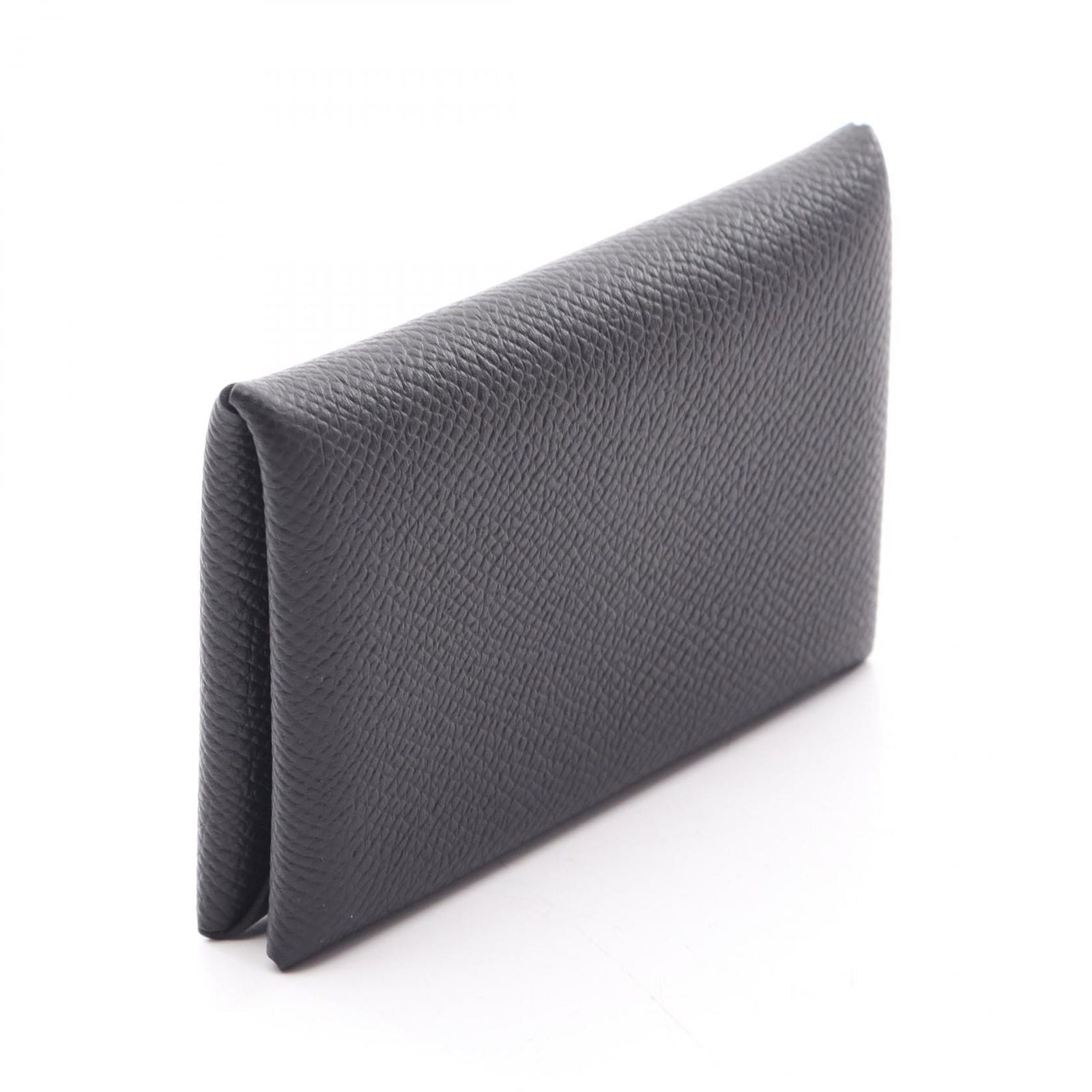 Hermes Coin Case Calvi Black Leather Calf — view 2