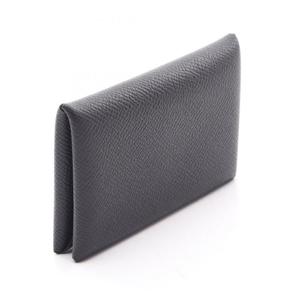 Hermes Coin Case Calvi Black Leather Calf — view 2