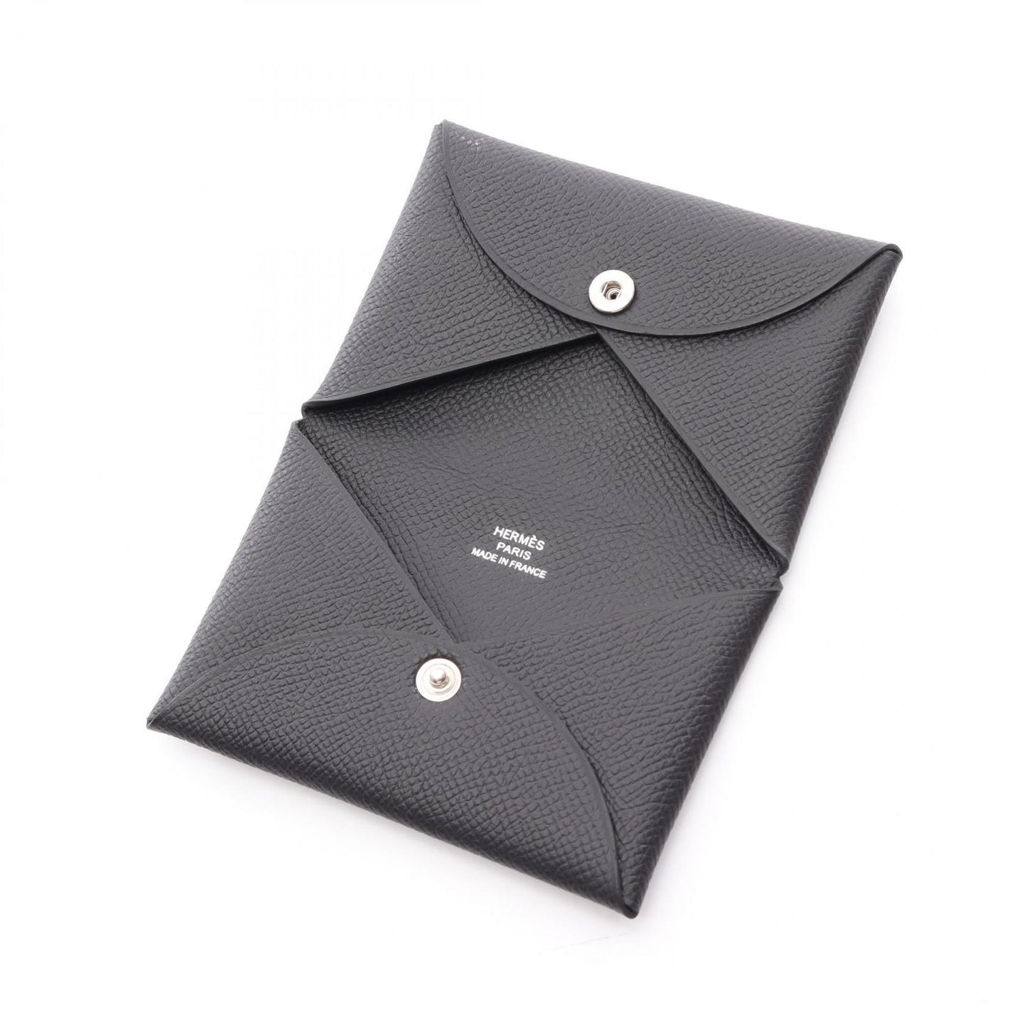 Hermes Coin Case Calvi Black Leather Calf — view 3