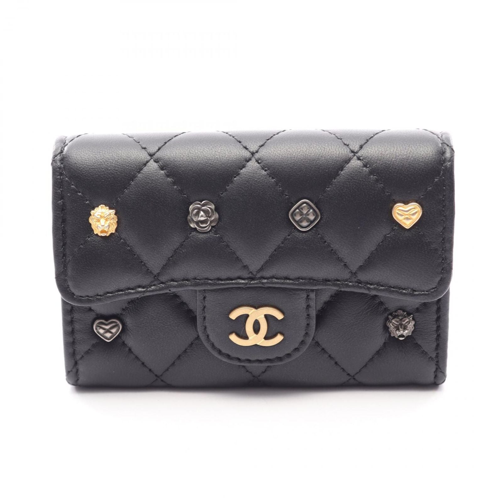 Chanel Card Case Quilted Black Lambskin