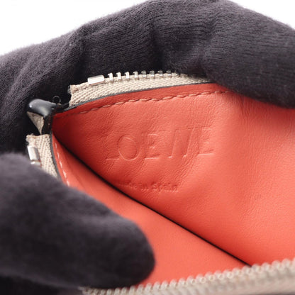 Loewe Coin Case Anagram Card Holder Gray Camel Leather — view 4