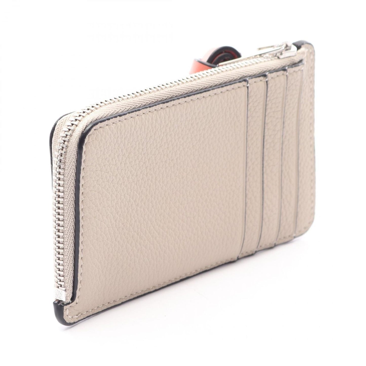 Loewe Coin Case Anagram Card Holder Gray Camel Leather — view 2