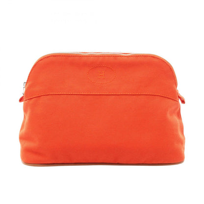 Hermes Pouch Bolide Orange Canvas Leather