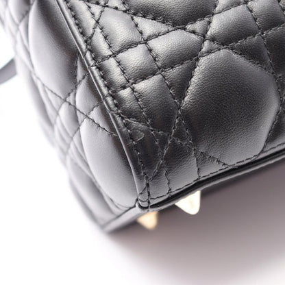 Dior Handbag Lady Dior Cannage 2-Way Black Leather Tote — view 7