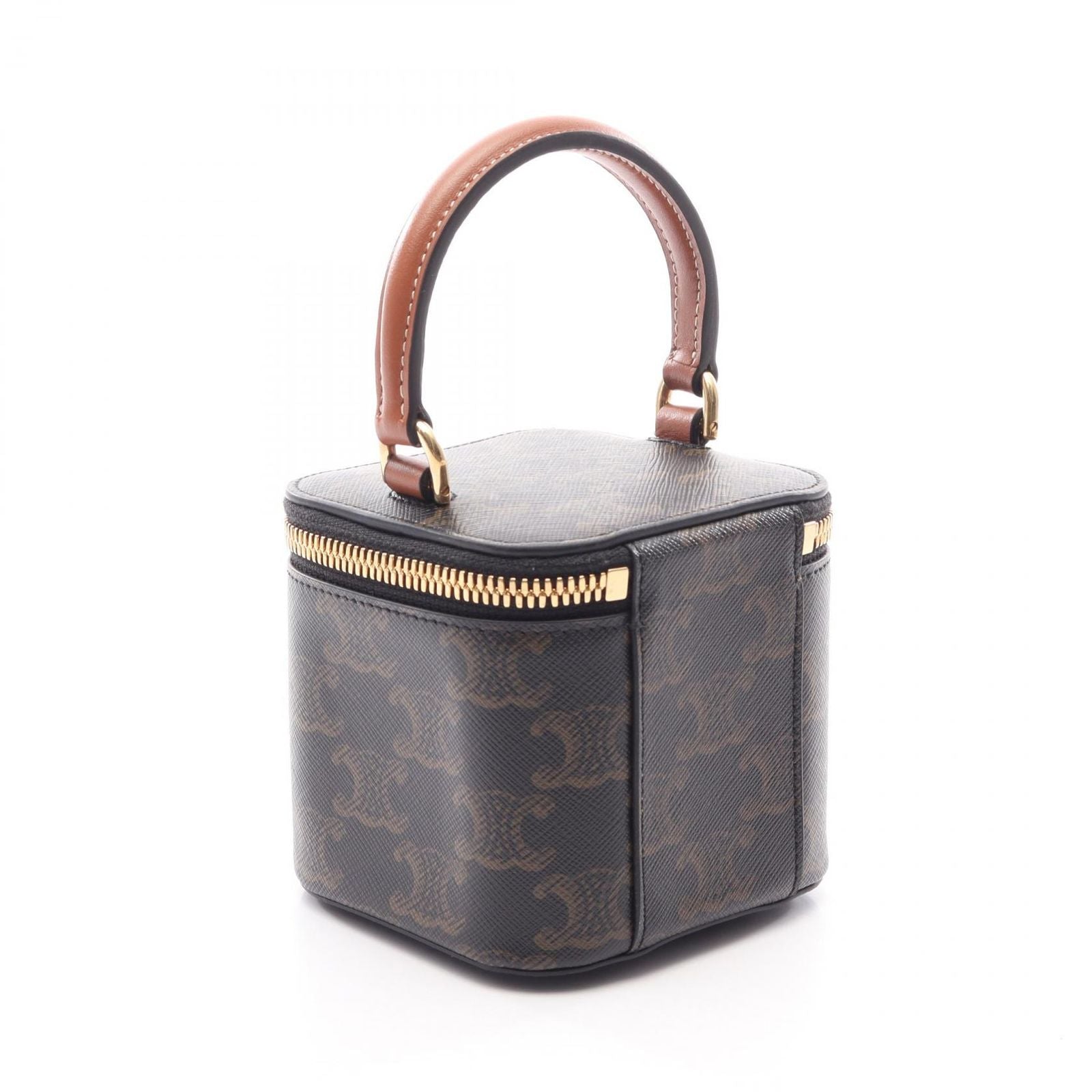 Celine Handbag Trio Vanity 2-Way Shoulder Black Brown Canvas Leather — view 2