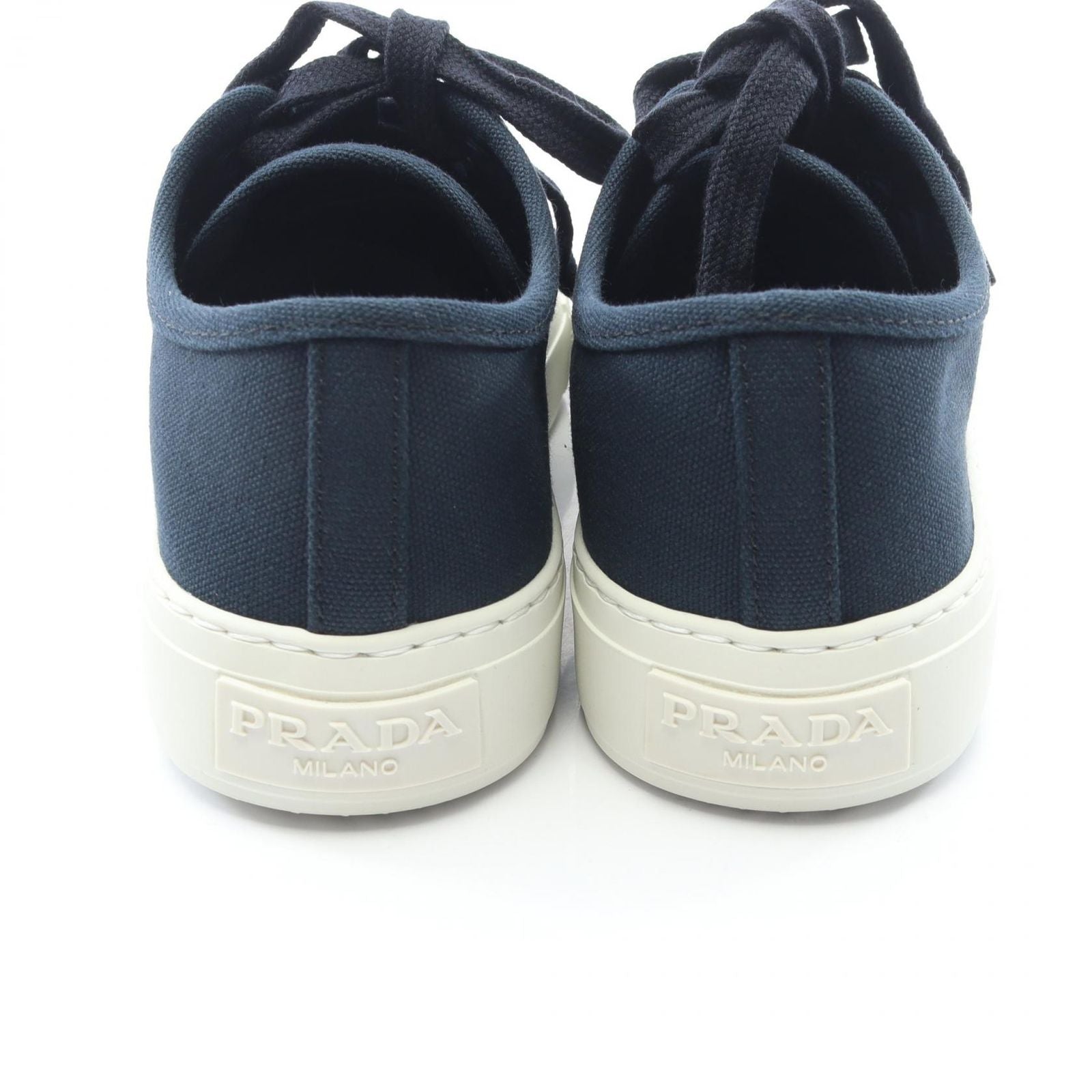 Prada Sneakers Triangle Patch Navy Canvas Logo — view 7