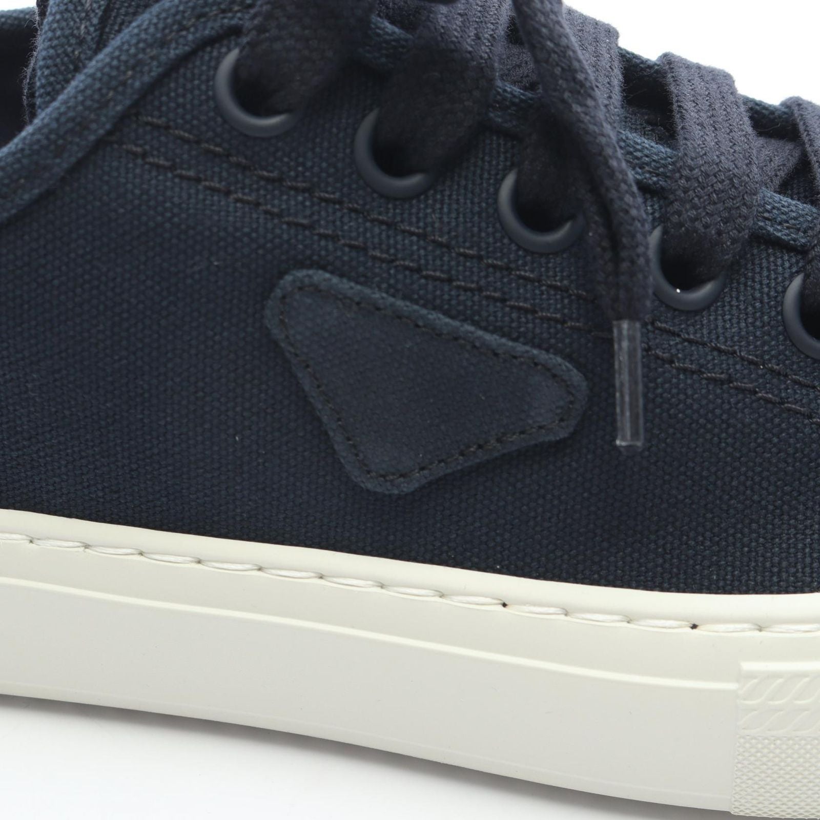 Prada Sneakers Triangle Patch Navy Canvas Logo — view 8