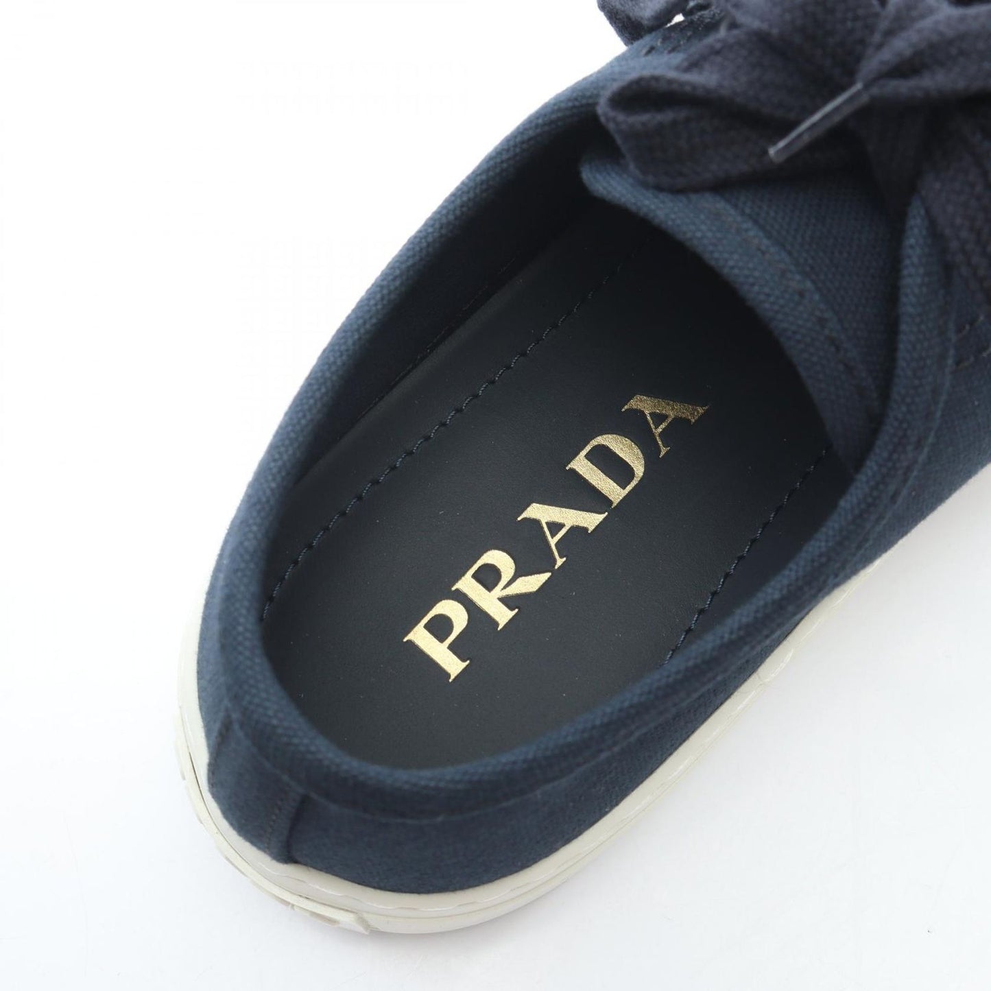 Prada Sneakers Triangle Patch Navy Canvas Logo — view 5
