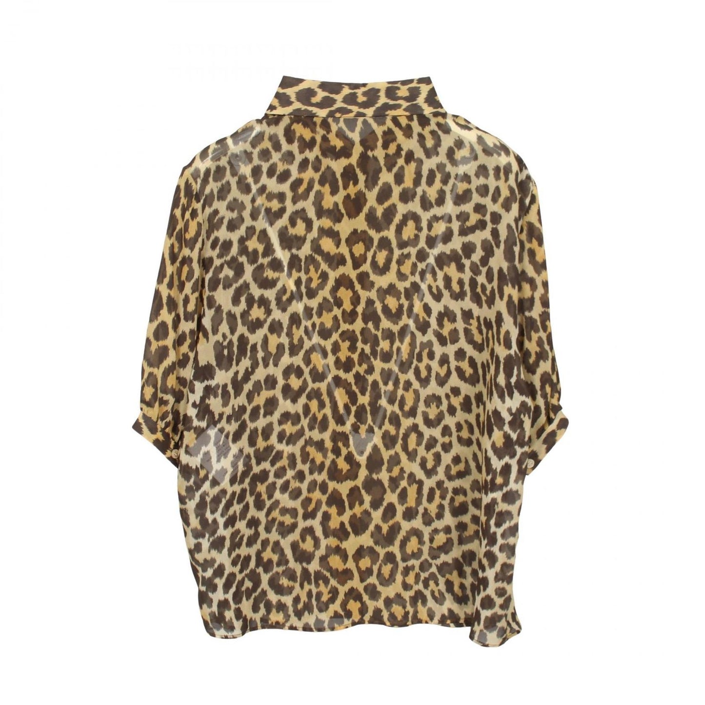 Dior Bee Embroidery Leopard Sheath Long Sleeve Silk Shirt — view 2