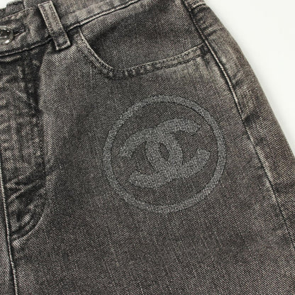 Chanel Denim Pants CC Logo Cotton — view 8