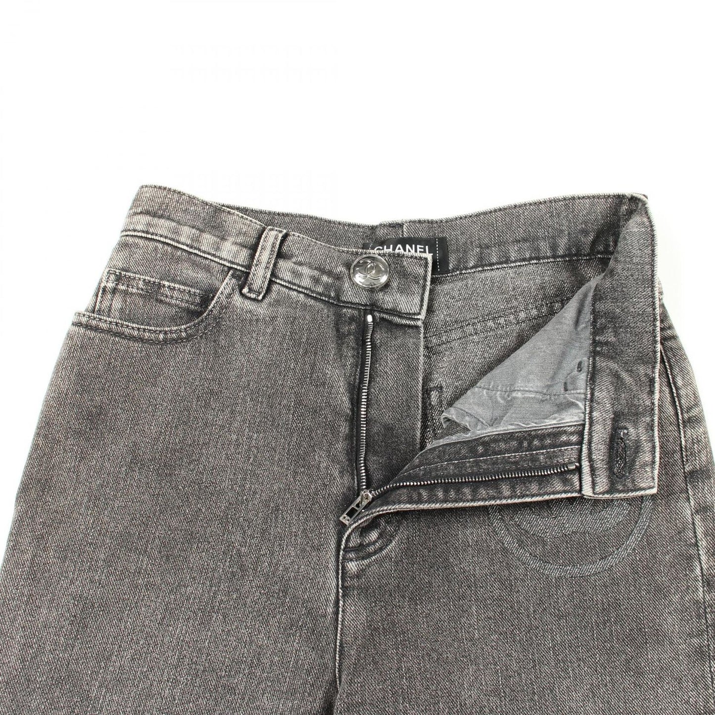 Chanel Denim Pants CC Logo Cotton — view 6