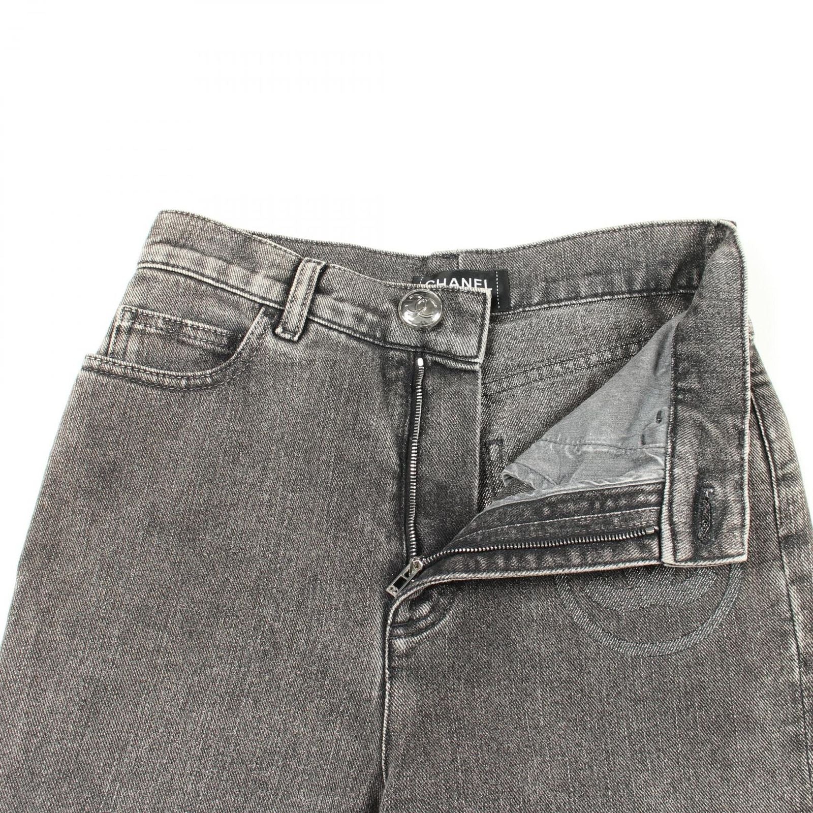 Chanel Denim Pants CC Logo Cotton — view 6