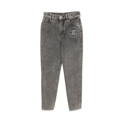 Chanel Denim Pants CC Logo Cotton