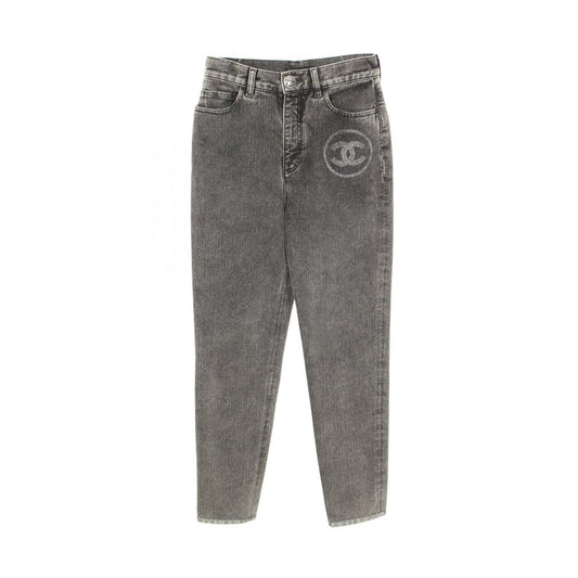 Chanel Denim Pants CC Logo Cotton