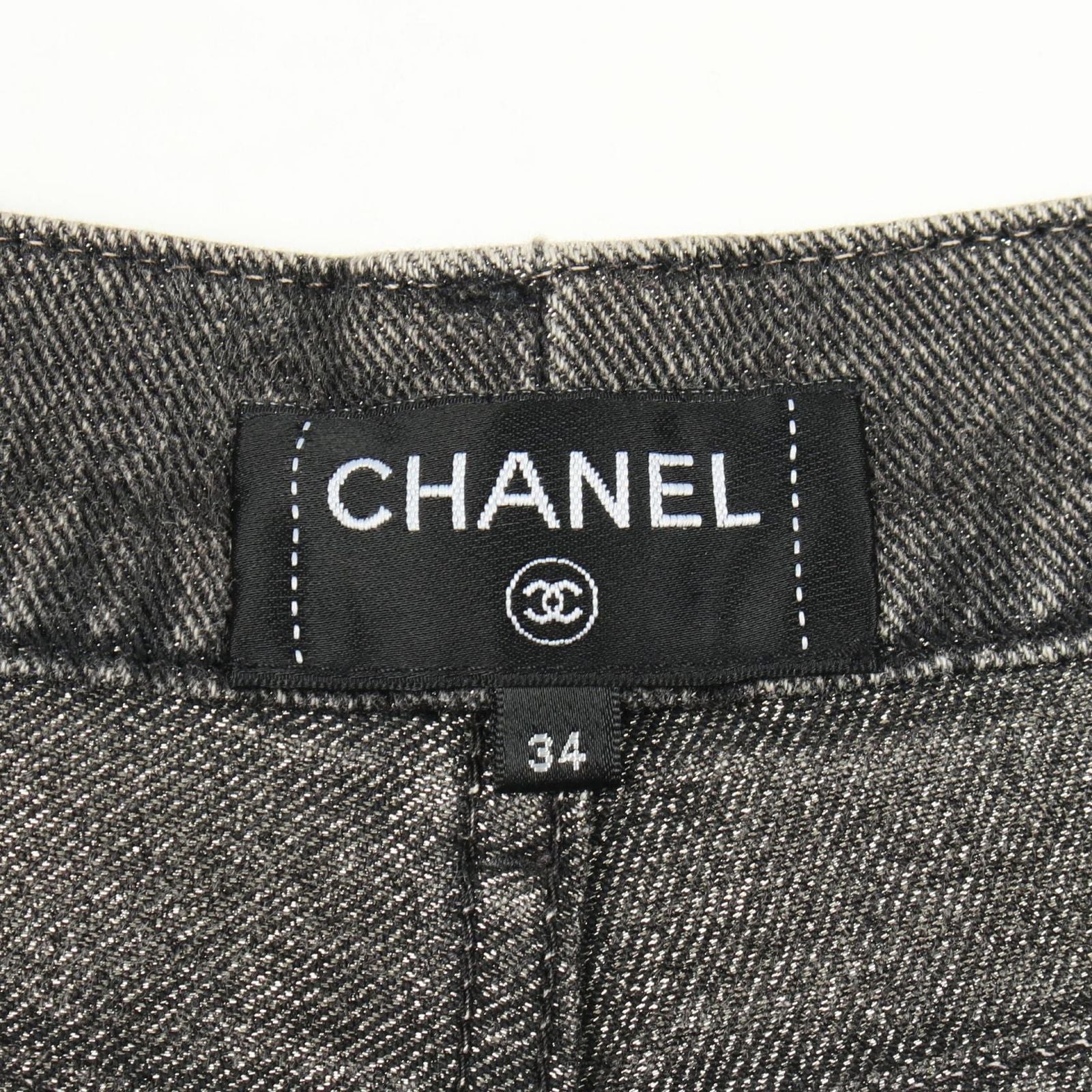 Chanel Denim Pants CC Logo Cotton — view 3
