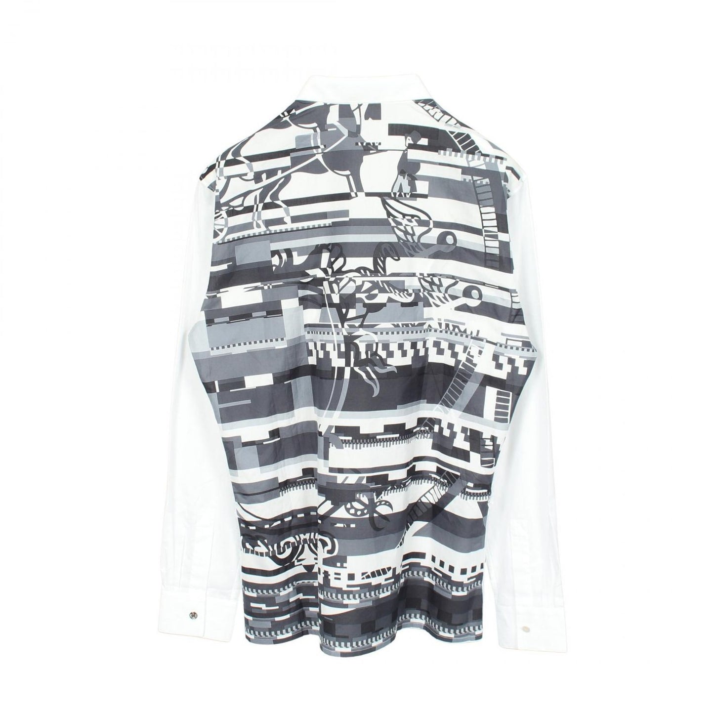 Hermes Series Button Back Print Long Sleeve Cotton Shirt — view 2