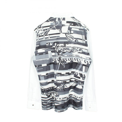 Hermes Series Button Back Print Long Sleeve Cotton Shirt — view 2