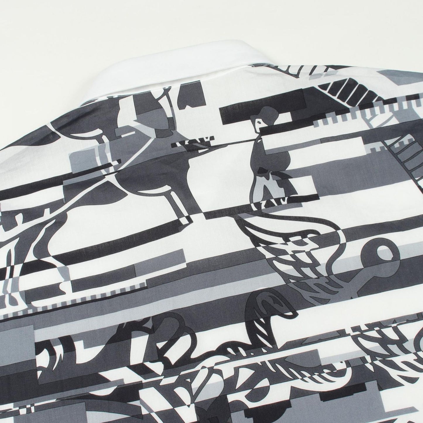 Hermes Series Button Back Print Long Sleeve Cotton Shirt — view 5