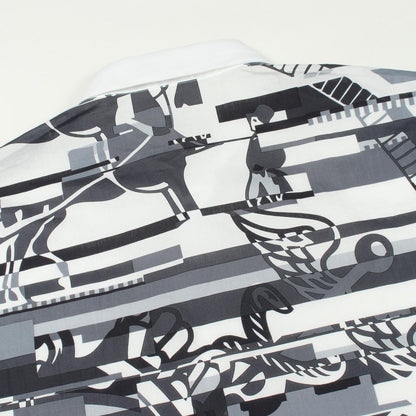 Hermes Series Button Back Print Long Sleeve Cotton Shirt — view 5