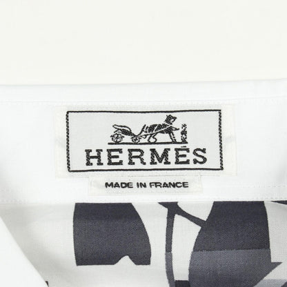 Hermes Series Button Back Print Long Sleeve Cotton Shirt — view 3