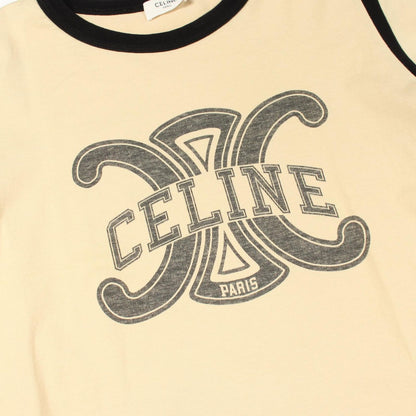 Celine Short Sleeve T-Shirt Trio Logo Cotton — view 5