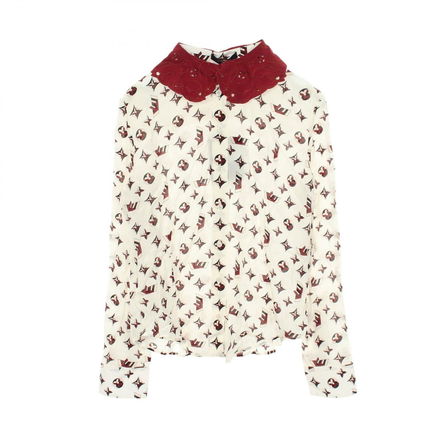 Louis Vuitton Monogram All Over Pattern Long Sleeve Nmv Silk Shirt
