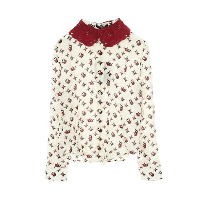 Louis Vuitton Monogram All Over Pattern Long Sleeve Nmv Silk Shirt