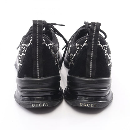 Gucci Sneakers Run GG Pattern Rhinestone Suede — view 7