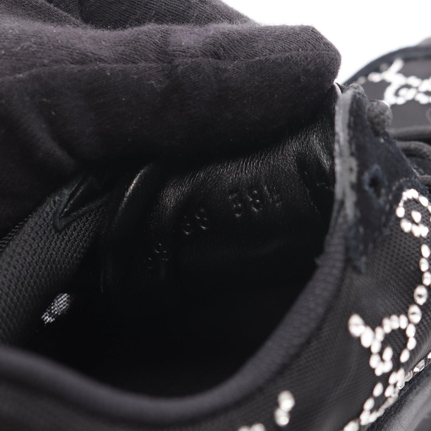 Gucci Sneakers Run GG Pattern Rhinestone Suede — view 6