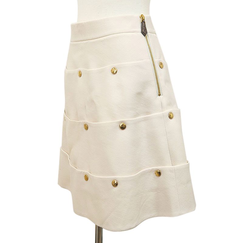 Louis Vuitton Tiered Skirt 34 White — view 2