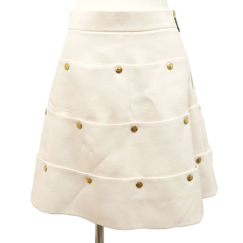 Louis Vuitton Tiered Skirt 34 White