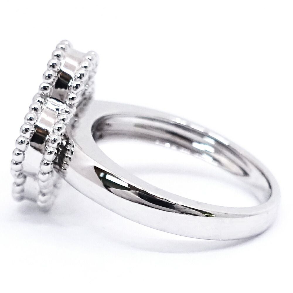 Van Cleef & Arpels 18k White Gold Vintage Alhambra Ring Guilloche — view 6