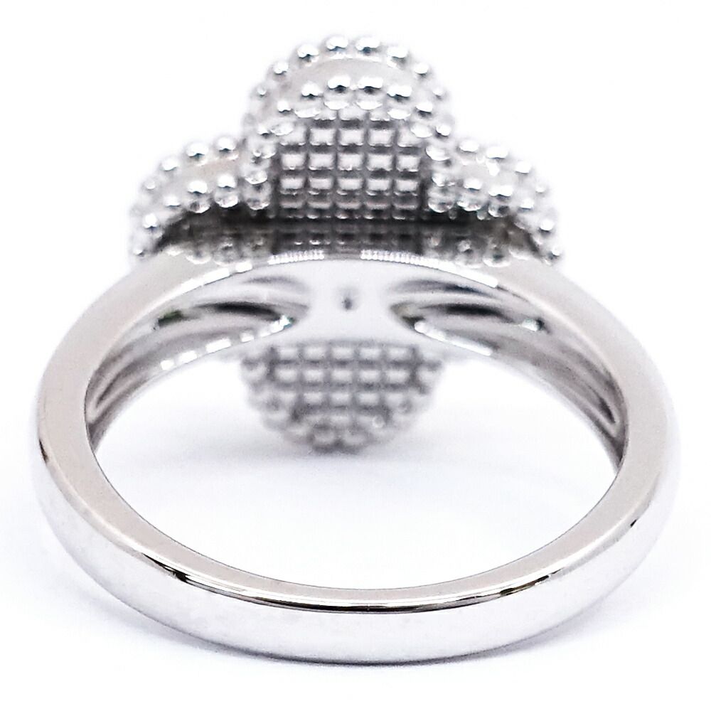 Van Cleef & Arpels 18k White Gold Vintage Alhambra Ring Guilloche — view 7