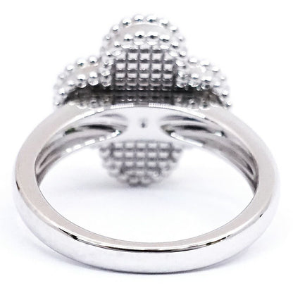 Van Cleef & Arpels 18k White Gold Vintage Alhambra Ring Guilloche — view 7