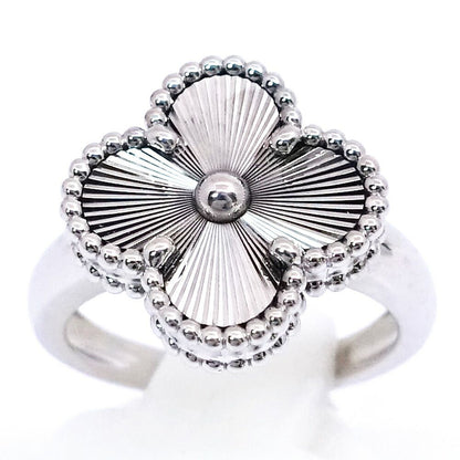 Van Cleef & Arpels 18k White Gold Vintage Alhambra Ring Guilloche — view 2