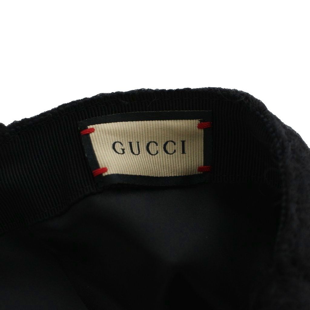 Gucci GG Marmont Cap Hat Mohair M Black — view 4