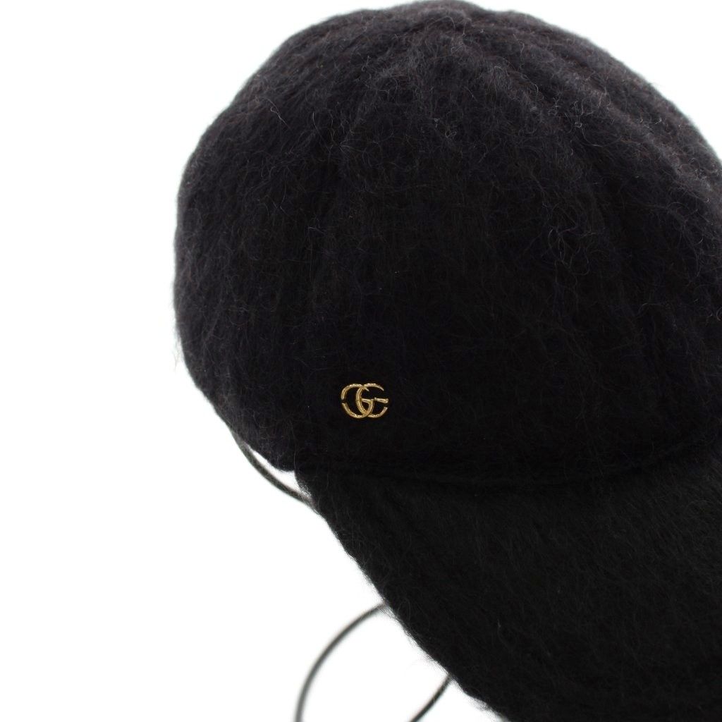 Gucci GG Marmont Cap Hat Mohair M Black — view 7