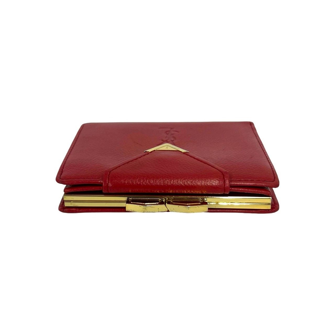 Saint Laurent Vintage YSL Logo Leather Kiss Lock Bifold Wallet — view 3